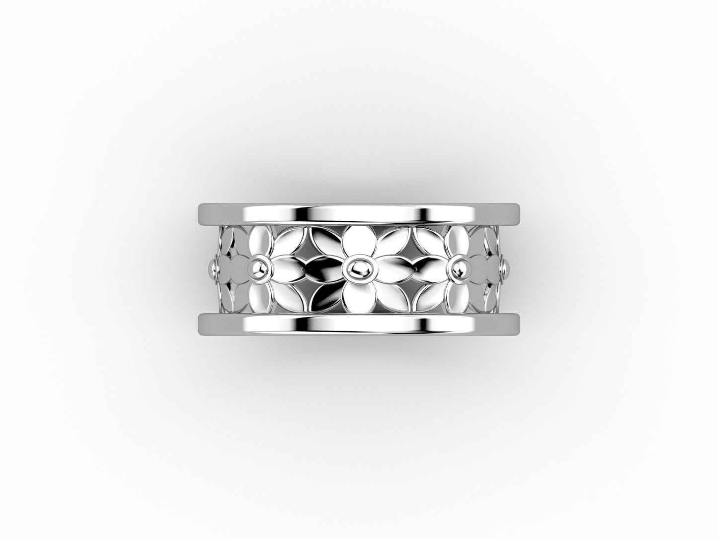 Flores de MatiJaro ring, 925 sterling silver. Width of the pattern: 7.0 mm.