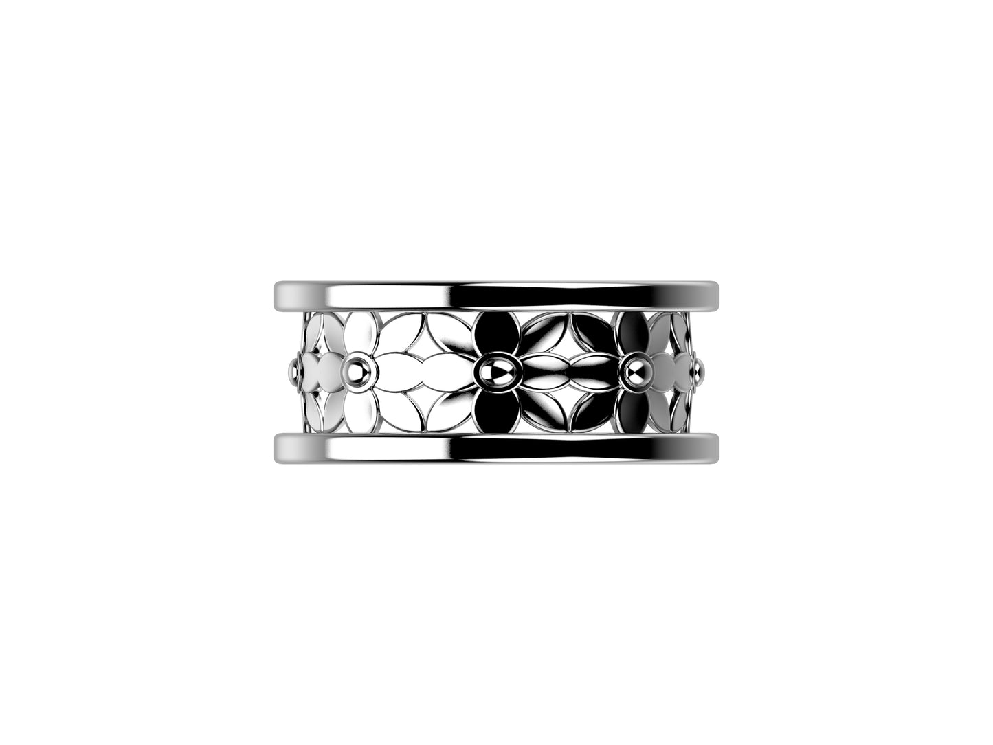 Flores de MatiJaro ring, 925 sterling silver. Width of the pattern: 7.0 mm.