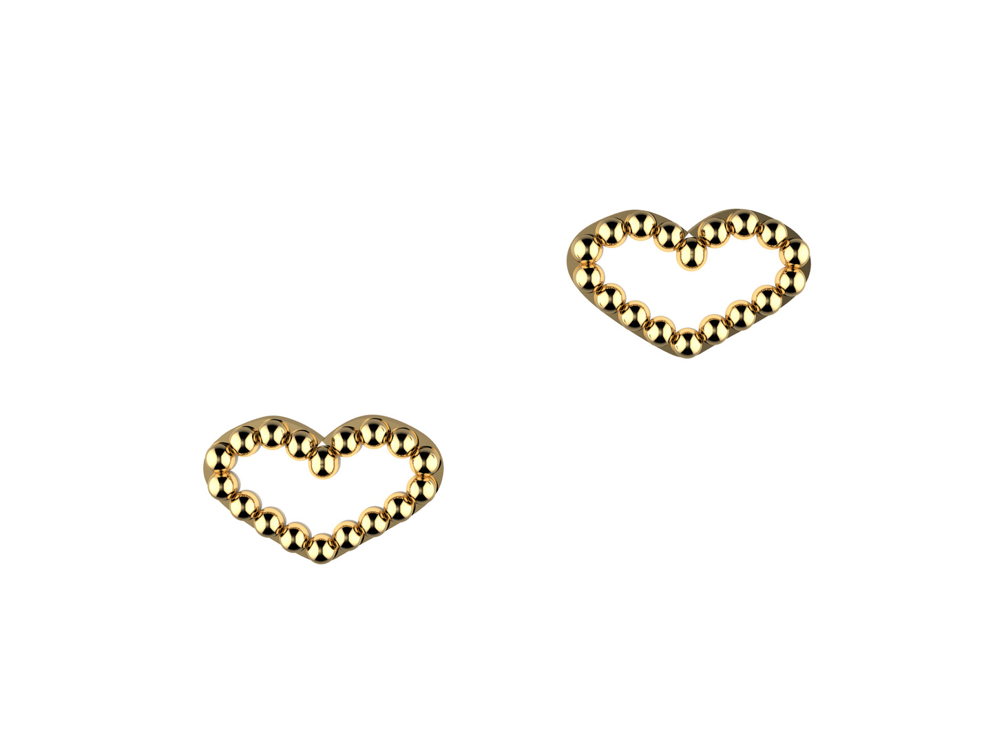 MatiJaro Heart earrings, 18K yellow gold, pearl.