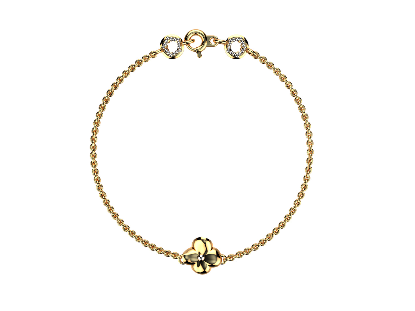 Flower bracelet, 18K rose gold.