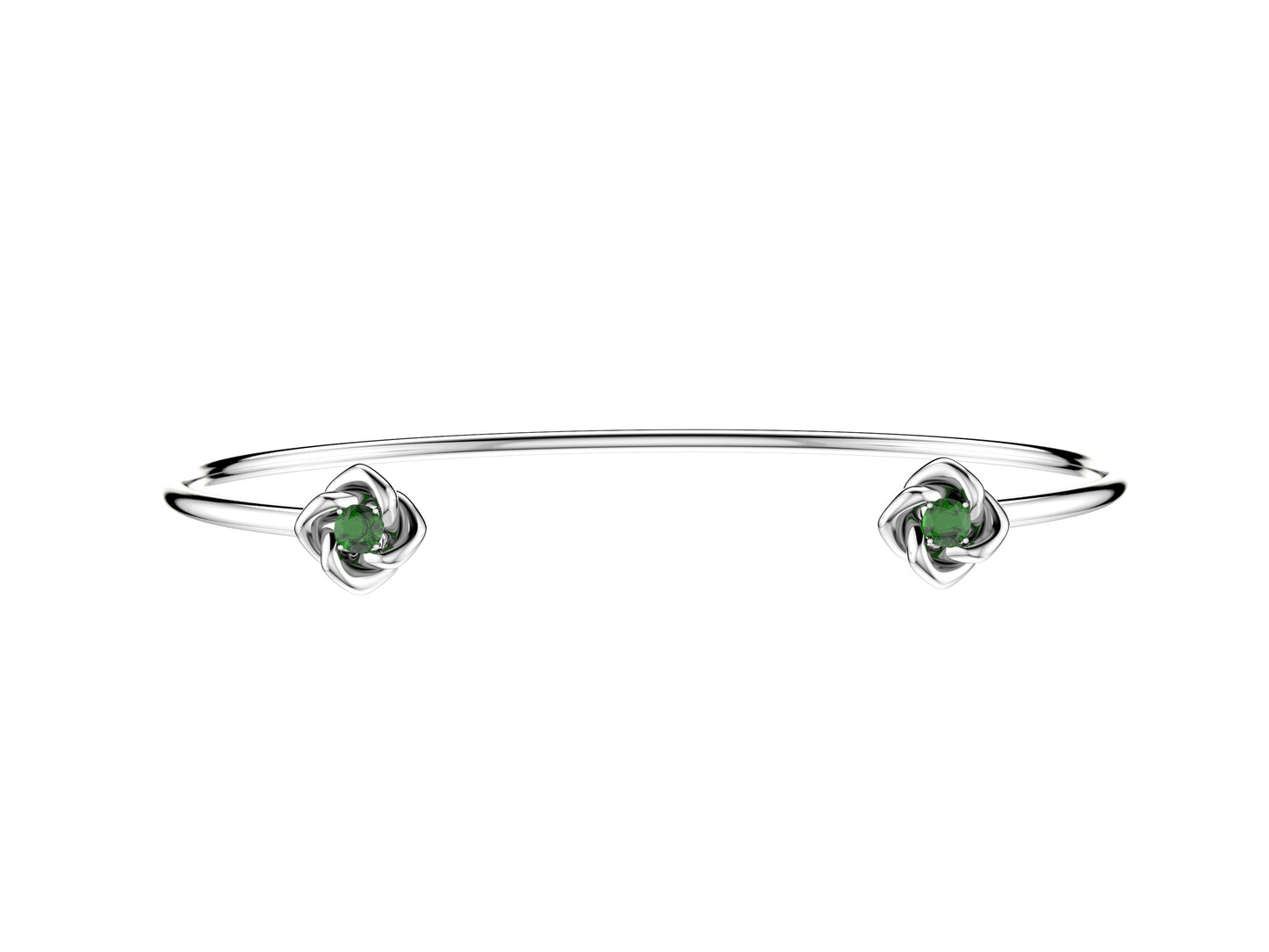 Gemmes De La Divinite bracelet, sterling silver, tsavorite. Width: 2 mm. 8,3 mm.