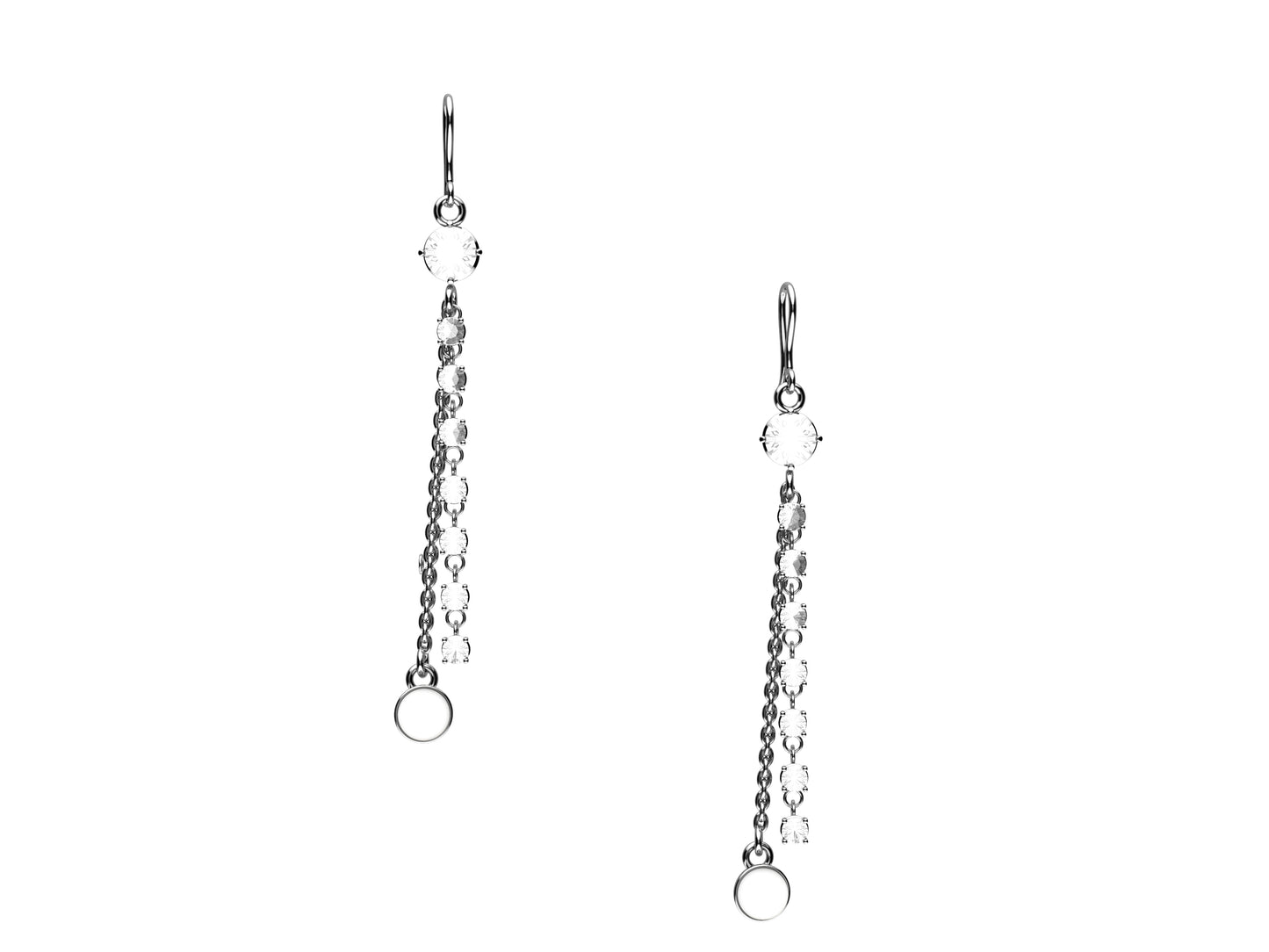 MatiJaro Florex earrings, 18K white gold, diamonds totaling 0,46 car, pearls.