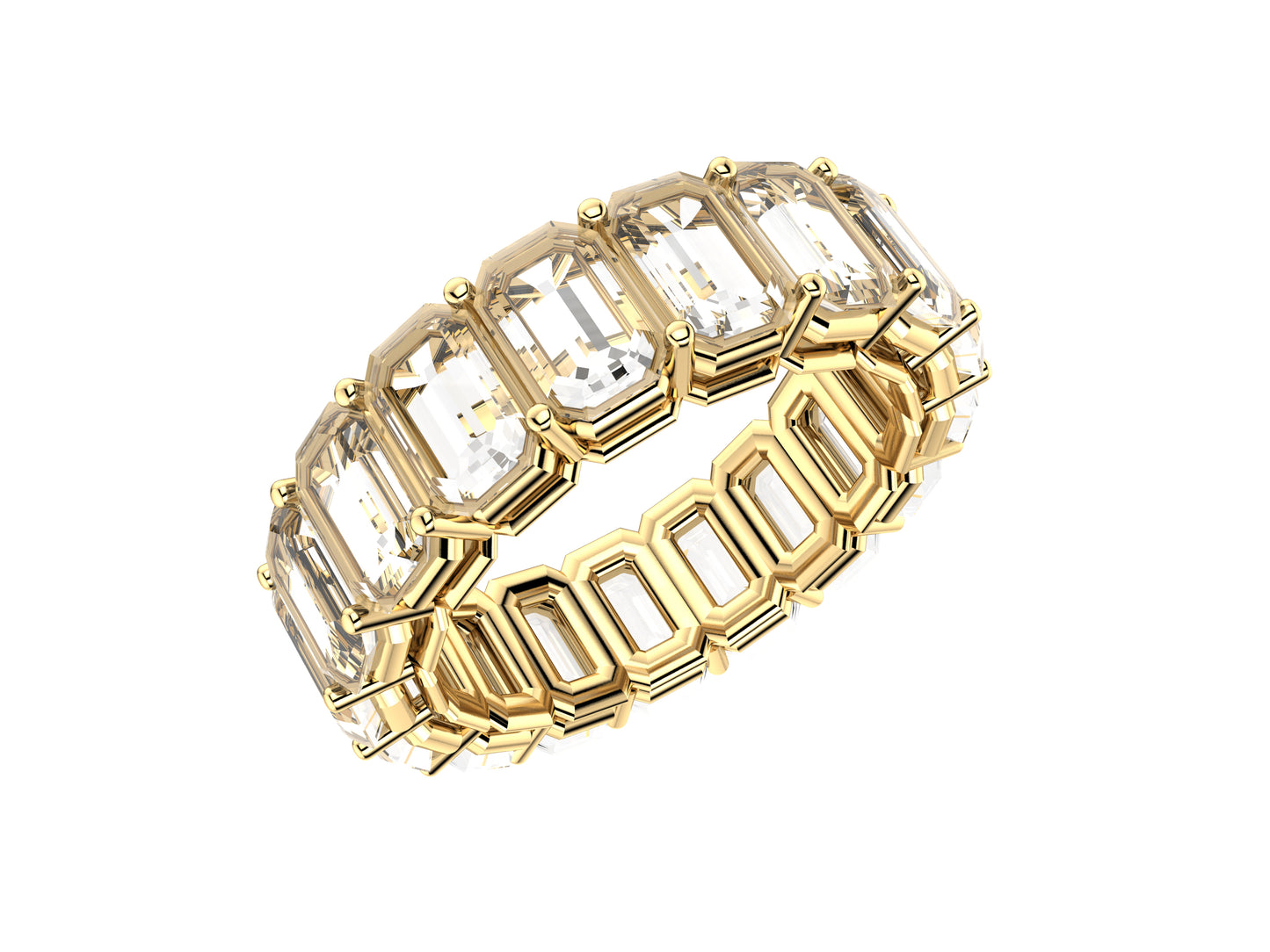 Gemmes De La Divinite wedding band, width 5.0 mm, platinum 950‰, set with 17 brilliant-cut diamonds totaling 5.1 carats.