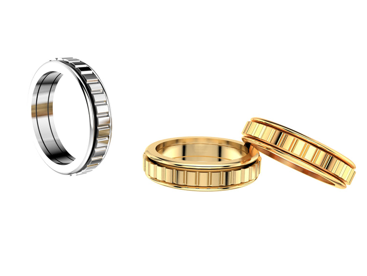 Men Ring: three rings in white, yellow and rose gold / MatiJaro