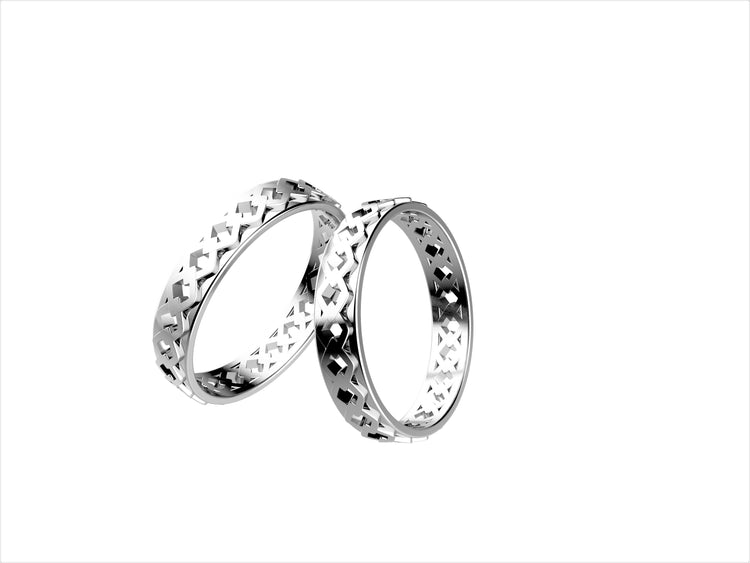 Wedding Bands / wedding band pair in white gold / MatiJaro