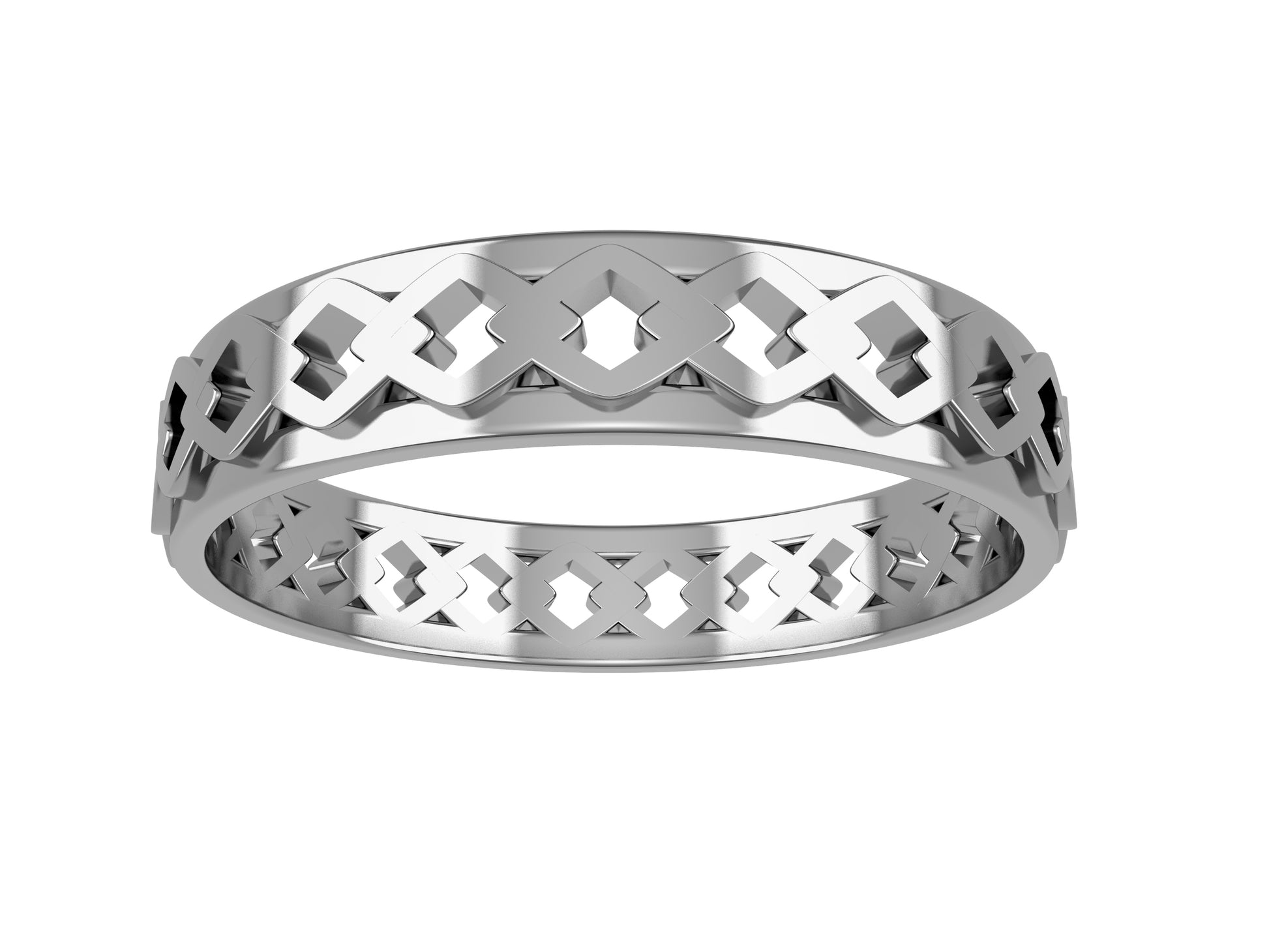 MatiJaro MJ Wedding Band, width 4.0 mm, 18K white gold.