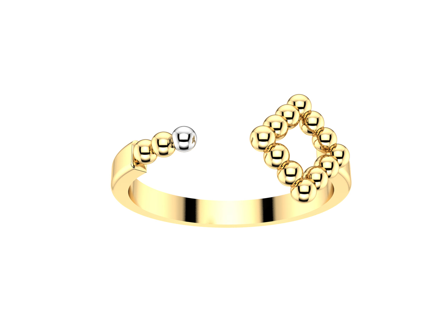 MatiJaro MJ ring, 18K yellow gold, white gold. Width of the pattern: 8.0 mm.