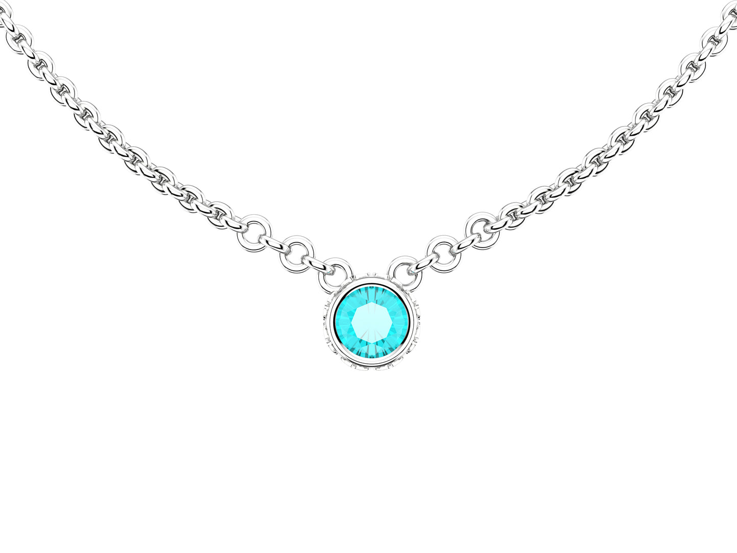 Gemmes De La Divinite necklace, 18K white gold, set with a white aquamarine. Chain length: 380 to 410 mm.    