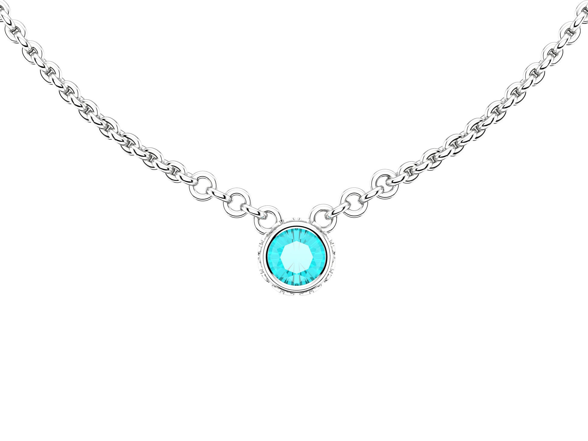 Gemmes De La Divinite necklace, 18K white gold, set with a white aquamarine. Chain length: 380 to 410 mm.    