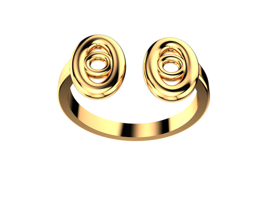 Hit New Style Ring, 18K rose gold. Width of the pattern: 10.0 mm.