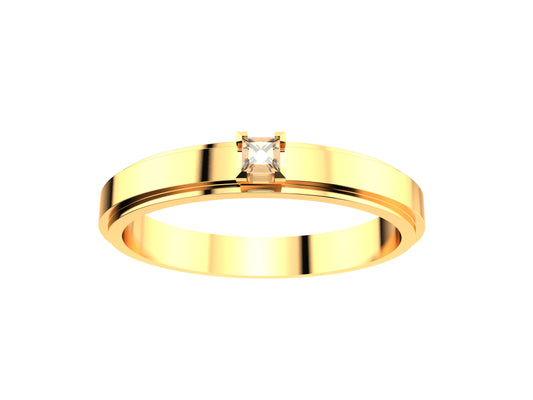 Forever wedding band, width 3.0 mm, platinum 950‰, set with a princess-cut diamond of 0.05 carat.