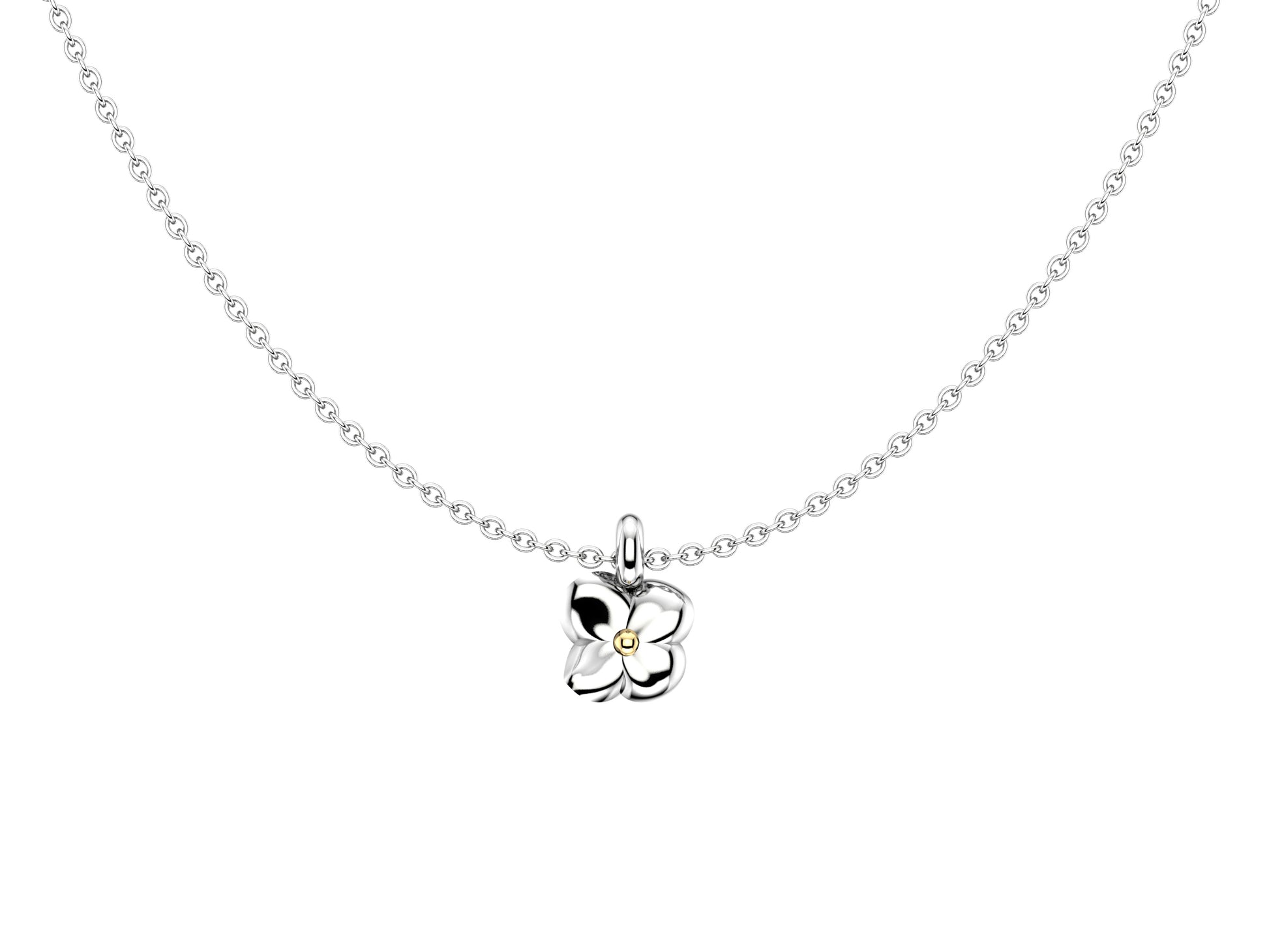 Flores de MatiJaro necklace, 18K white gold. Length: 60 – 60.4 cm. Width of the motif: 9 mm. Length of the motif: 9 mm.