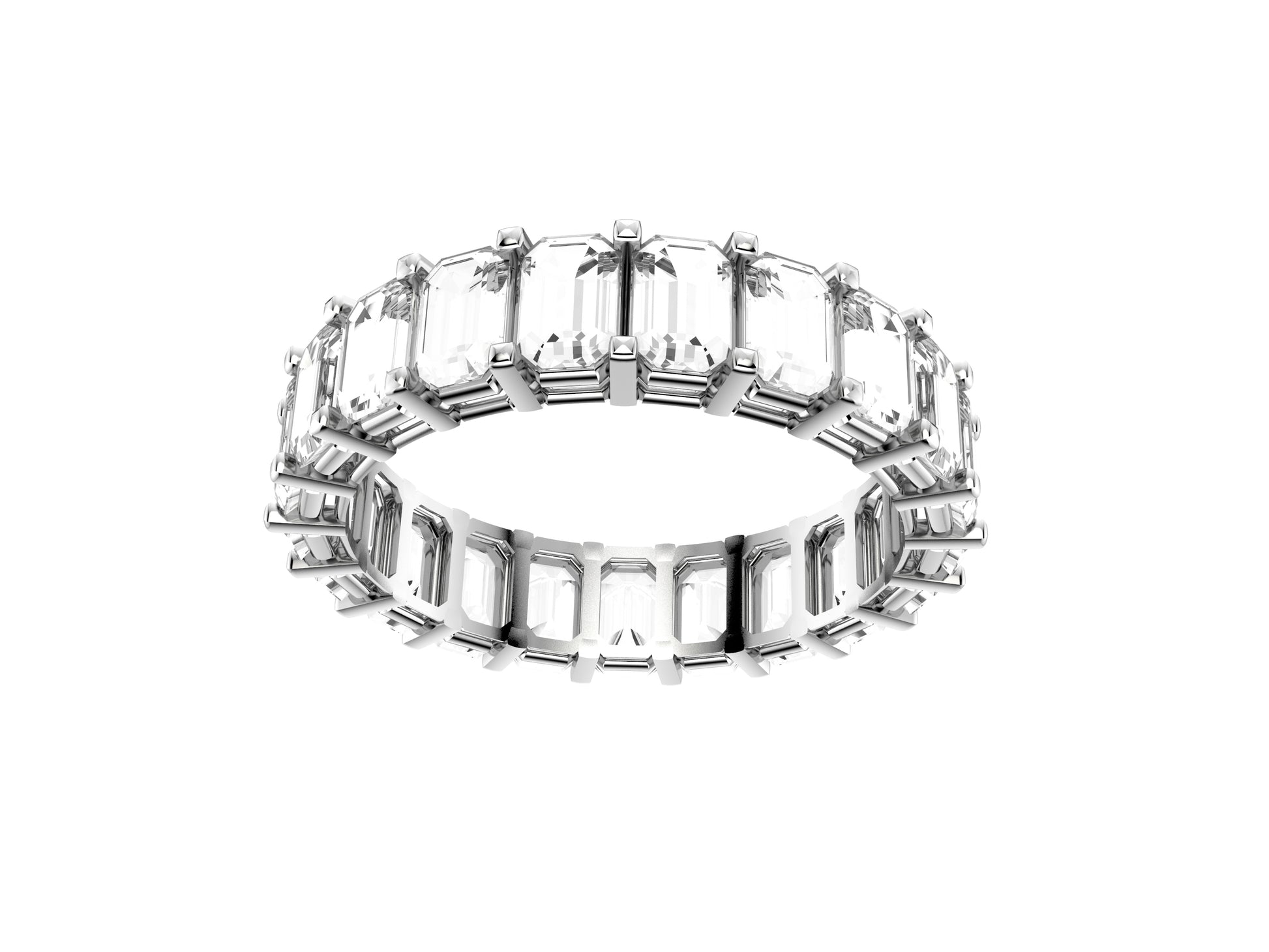 Gemmes De La Divinite wedding band, width 4.0 mm, platinum 950‰, set with 21 brilliant-cut diamonds totaling 2.9 carats. 