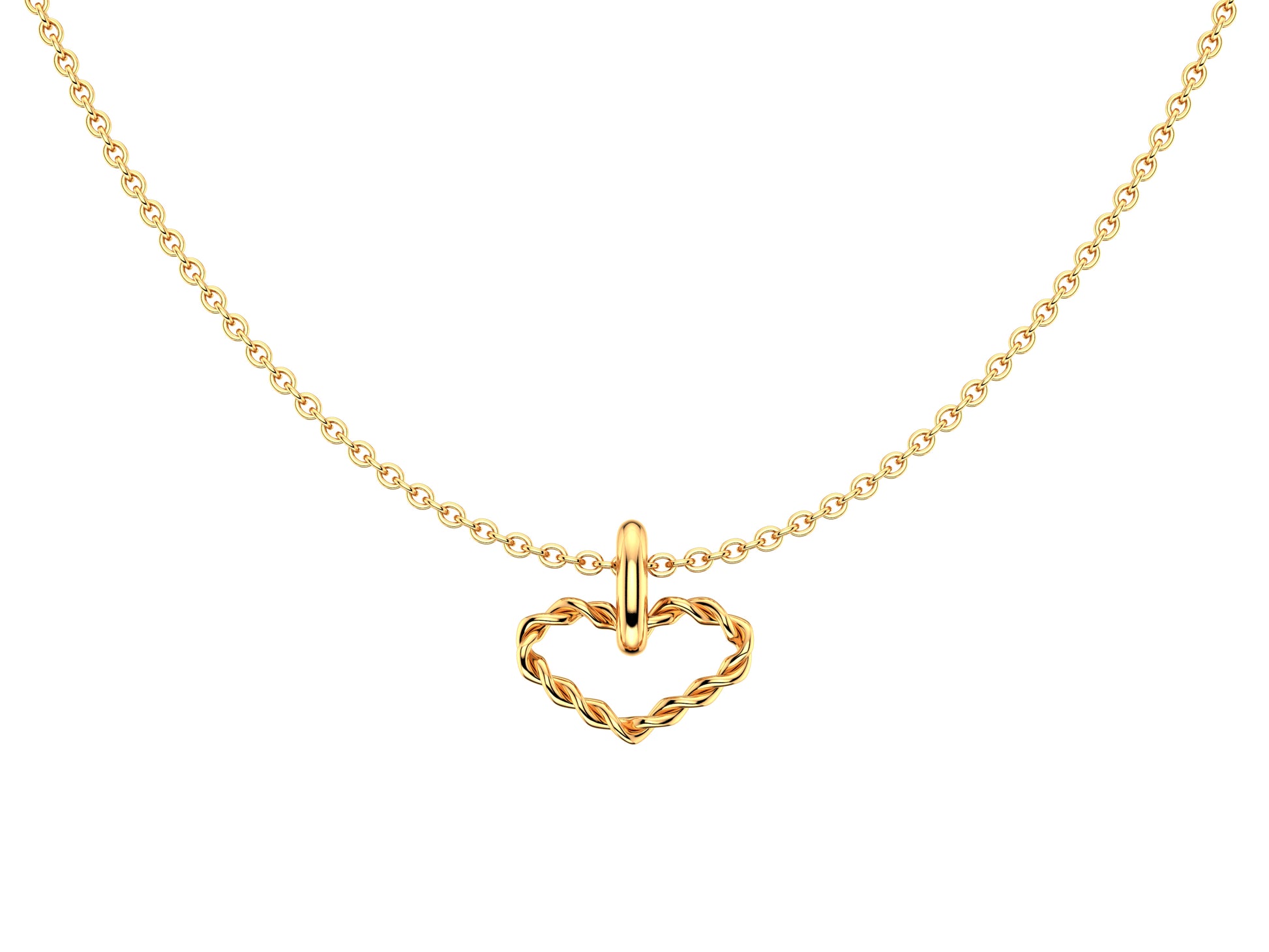 MatiJaro Heart WM necklace, 18K rose gold, rose gold chain. Inner diameter: 8 mm x 15 mm. Adjustable chain length: 38-41 cm. 