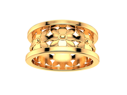 Flores de MatiJaro ring, 18K rose gold. Width of the pattern: 7.0 mm.