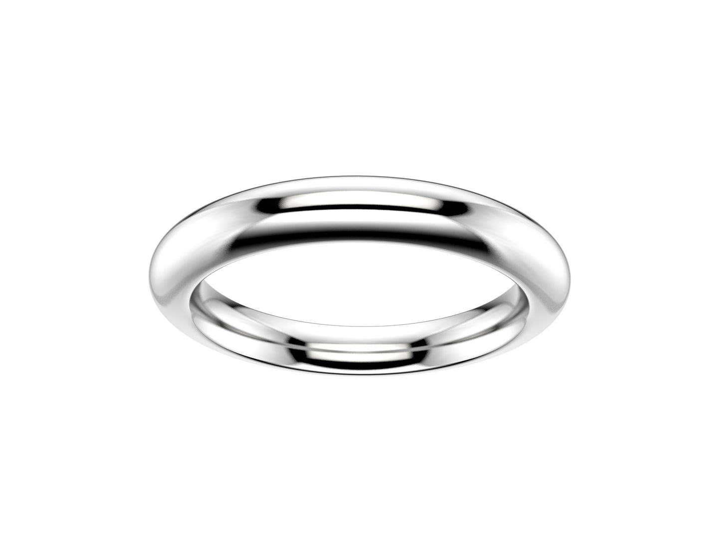 Love wedding band, width 2.9 mm, 18K platina.