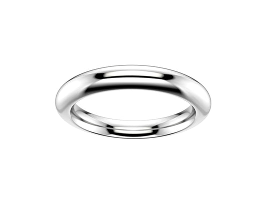 Love wedding band, width 2.9 mm, 18K platina.