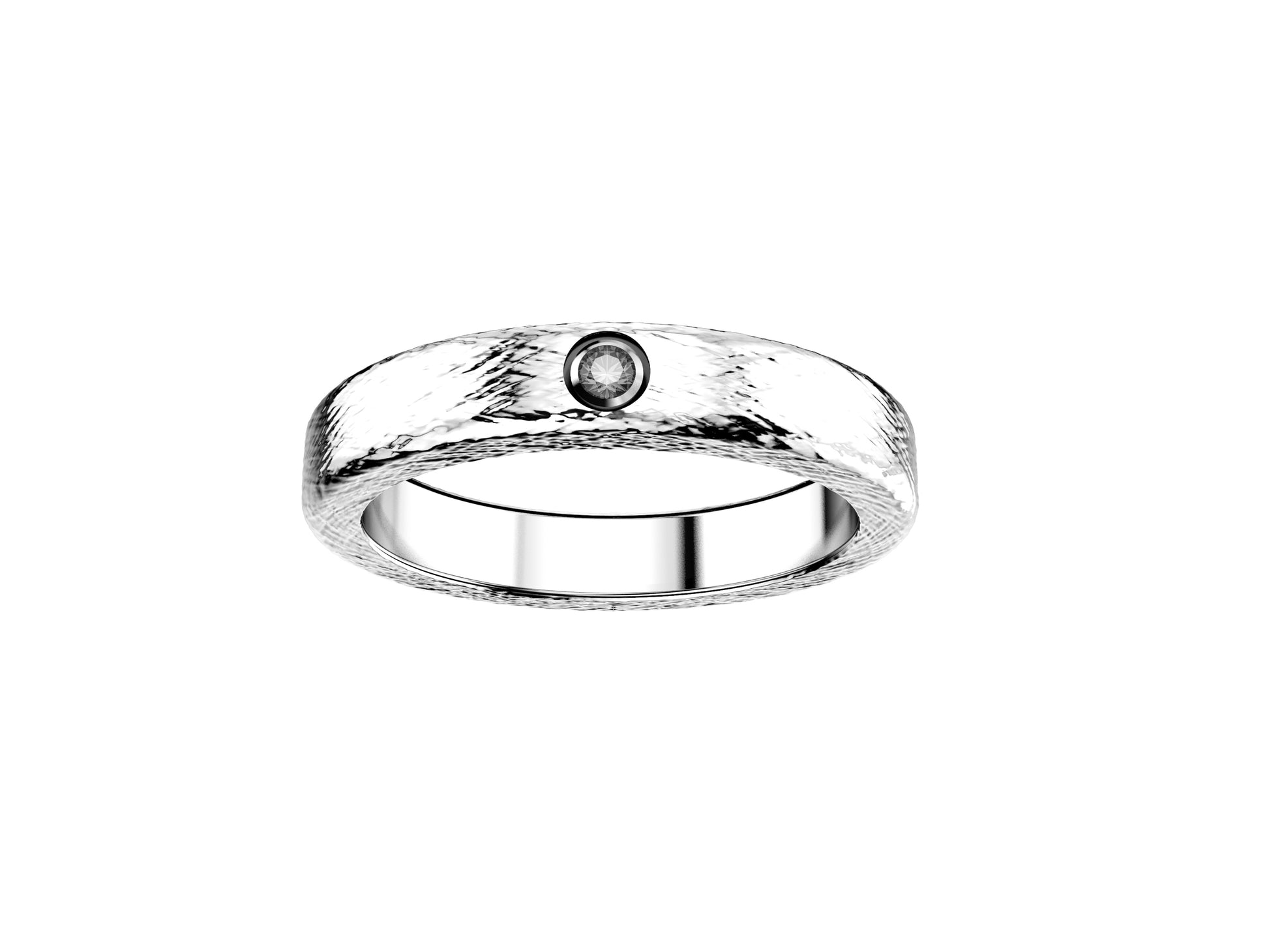 Love wedding band, width 3 mm, platinum 950‰, set with a brilliant-cut diamond of 0.014 carat.