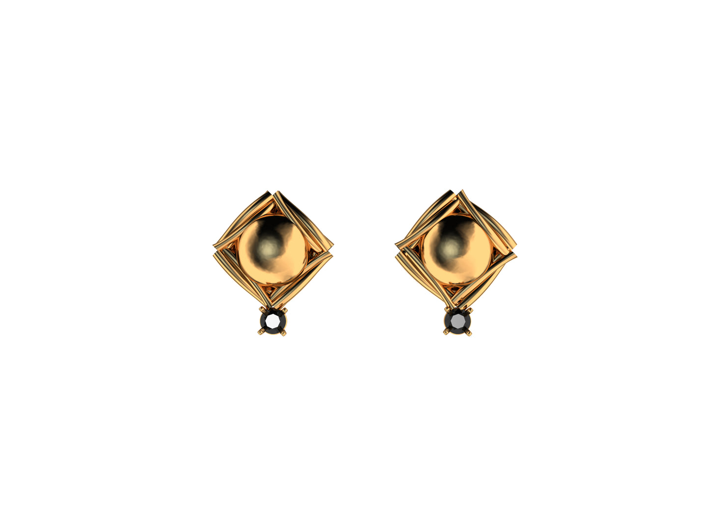 Matijaro MJ earrings, rose gold, 2 blue sapphires..