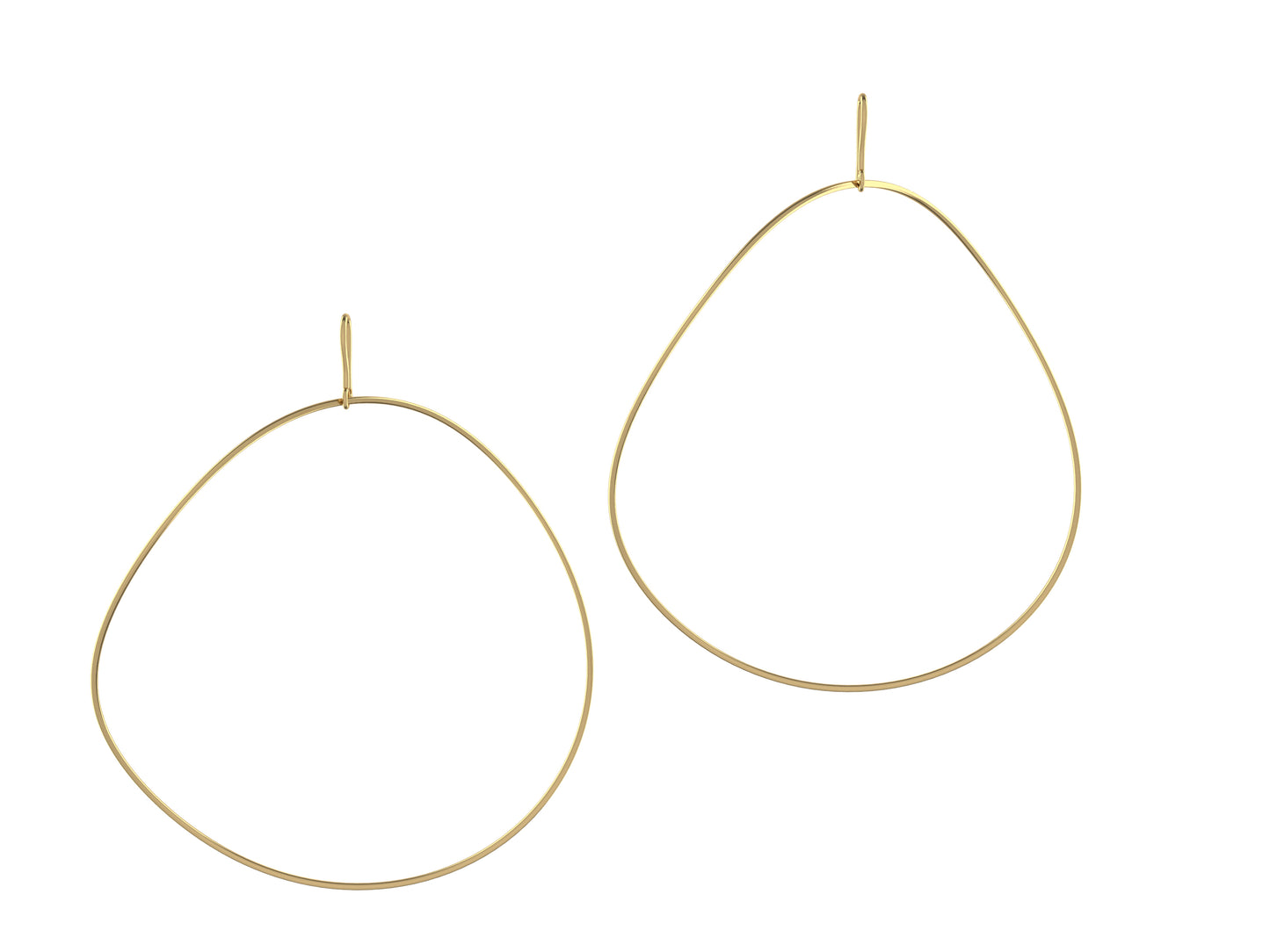 Hit New Style earrings, 18K yellow gold. Diameter of the inner: 65x70 mm.