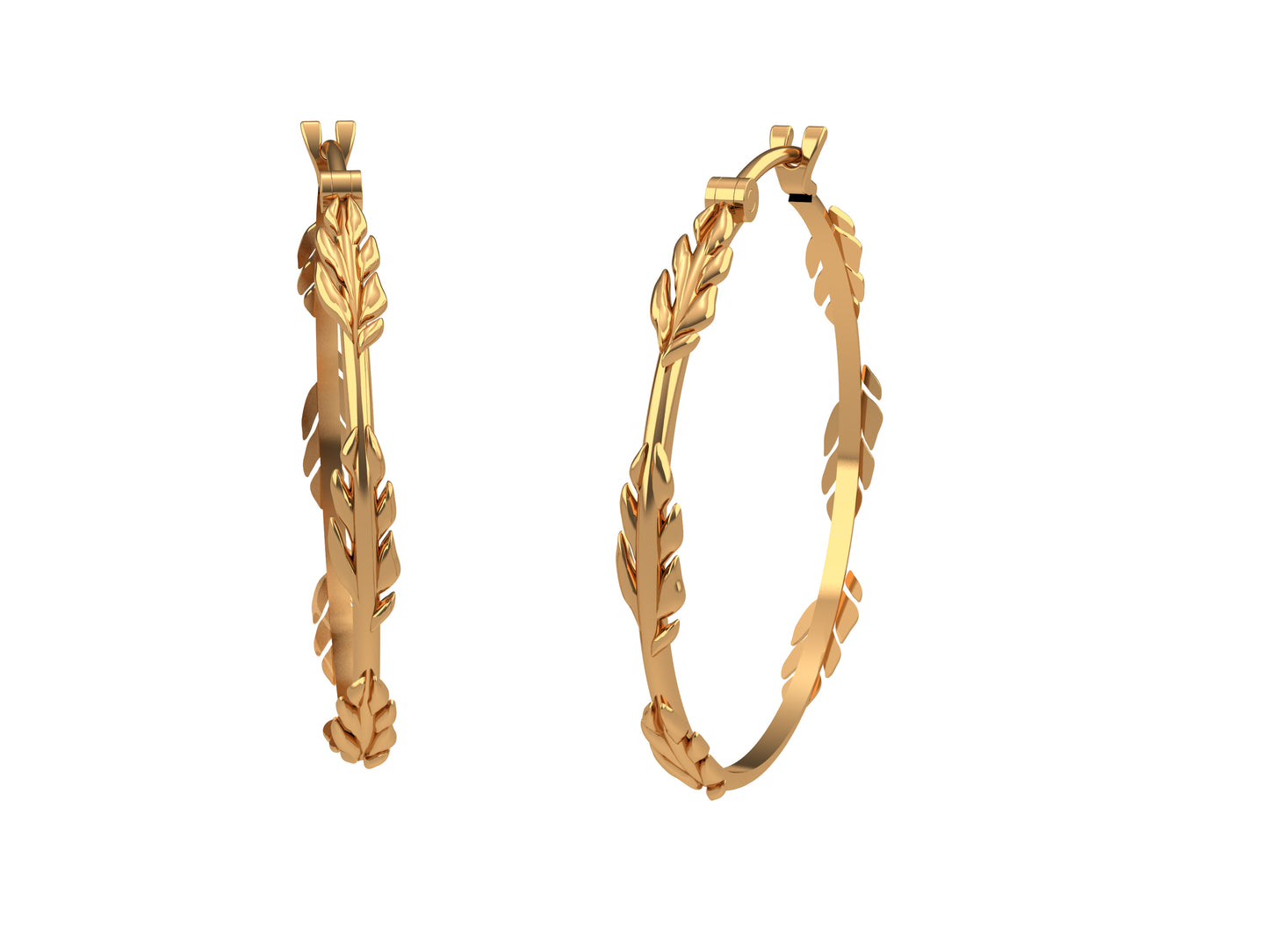 Flores de MatiJaro earrings, 18K rose gold. Inner diameter 30 mm. 