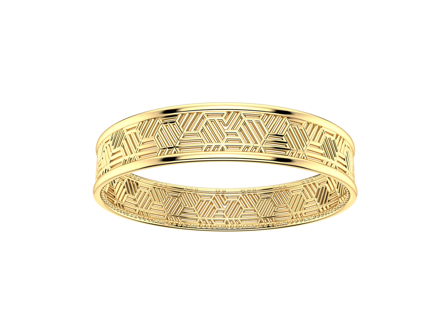 Hit New Style bracelet, 18K yellow gold. Width: 12.00 mm.