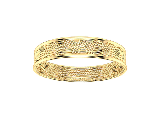 Hit New Style bracelet, 18K yellow gold. Width: 12.00 mm.