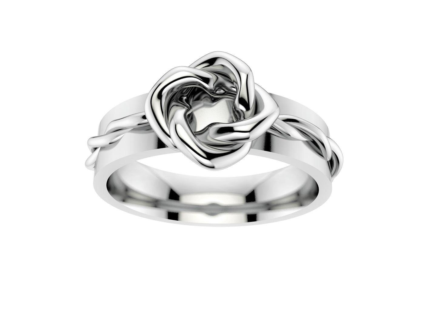 Flores de MatiJaro ring, 18K white gold. Width of the pattern: 9.0 mm.