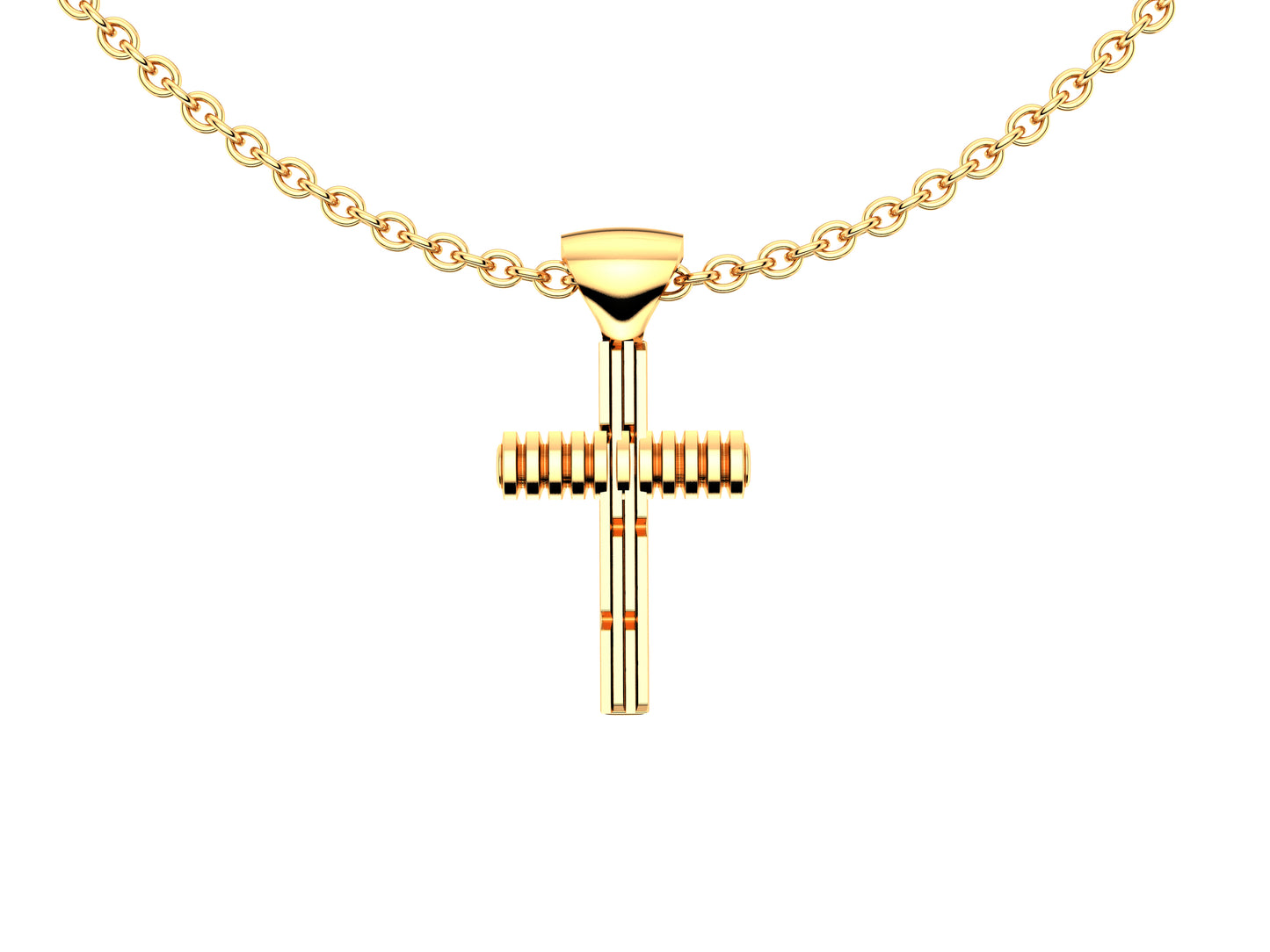 Hit New Style WM Cross necklace, 18K rose gold.