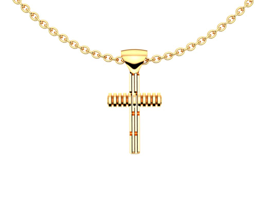 Hit New Style WM Cross necklace, 18K rose gold.