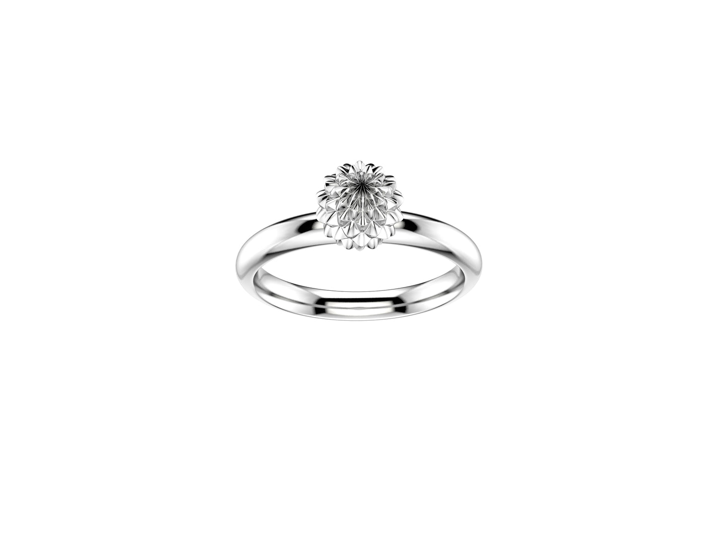 Flores de MatiJaro ring, 18K white gold. Width of the pattern: 7.0 mm.