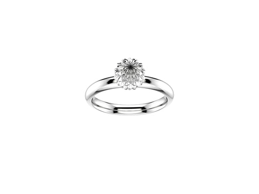 Flores de MatiJaro ring, 18K white gold. Width of the pattern: 7.0 mm.