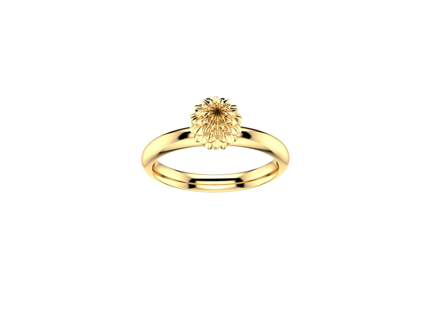 Flores de MatiJaro ring, 18K yellow gold. Width of the pattern: 7.0 mm.