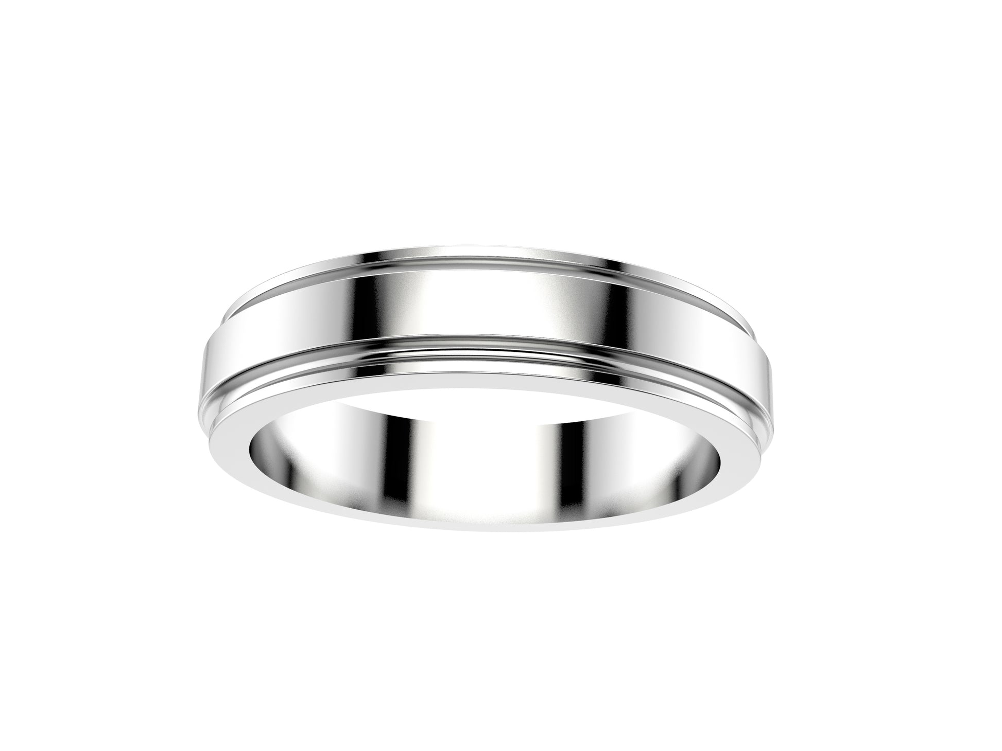 Love wedding band, width 4.5 mm, platina 950.