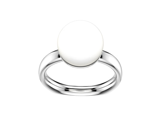 MatiJaro pearl ring, 18K white gold, set with a pearl. 