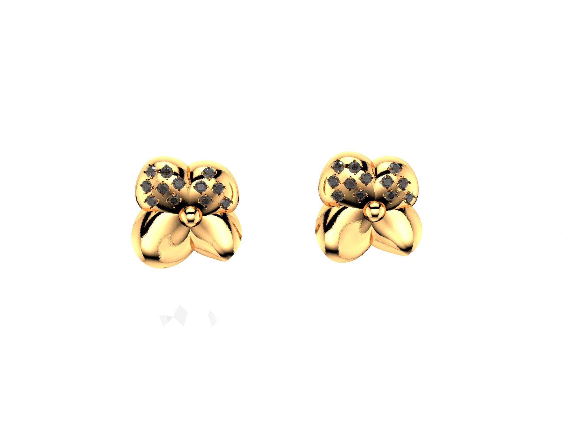 Flores de MatiJaro earrings, 18K rose gold, each set with 24 brilliant-cut diamonds.    