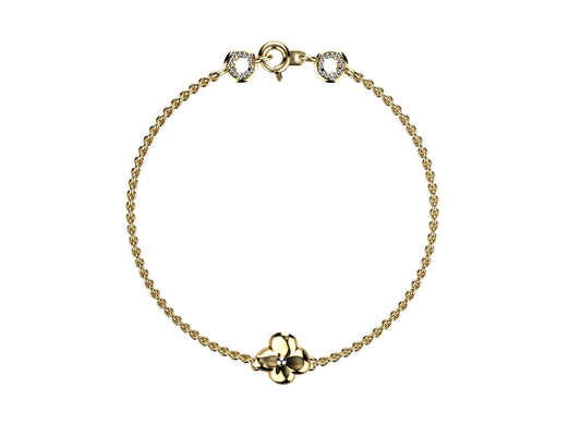 Flower bracelet, 18K  yellow gold.