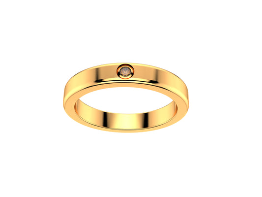 Love wedding band, width 3 mm, 18 K rose gold, set with a brilliant-cut diamond of 0.014 carat.