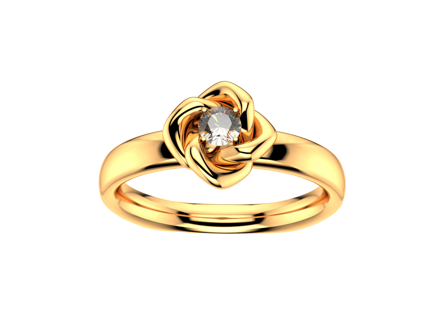 Gemmes De La Divinite ring, 18K rose gold set with diamond. Width of the pattern: 18.0 mm.