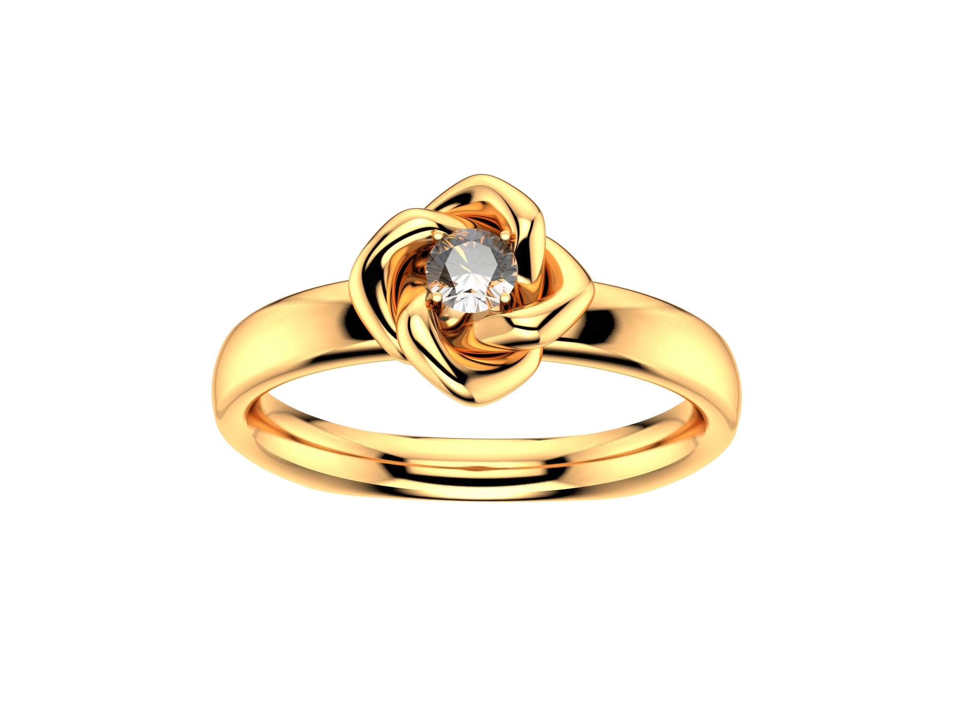 Gemmes De La Divinite ring, 18K rose gold set with diamond. Width of the pattern: 18.0 mm.