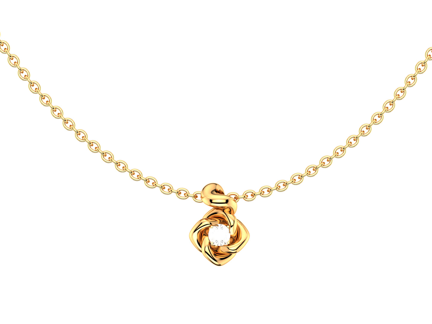 Gemmes De La Divinite necklace, rose gold, set with a diamond. Width: 11 mm. Adjustable chain length: 390 to 420 mm. 
