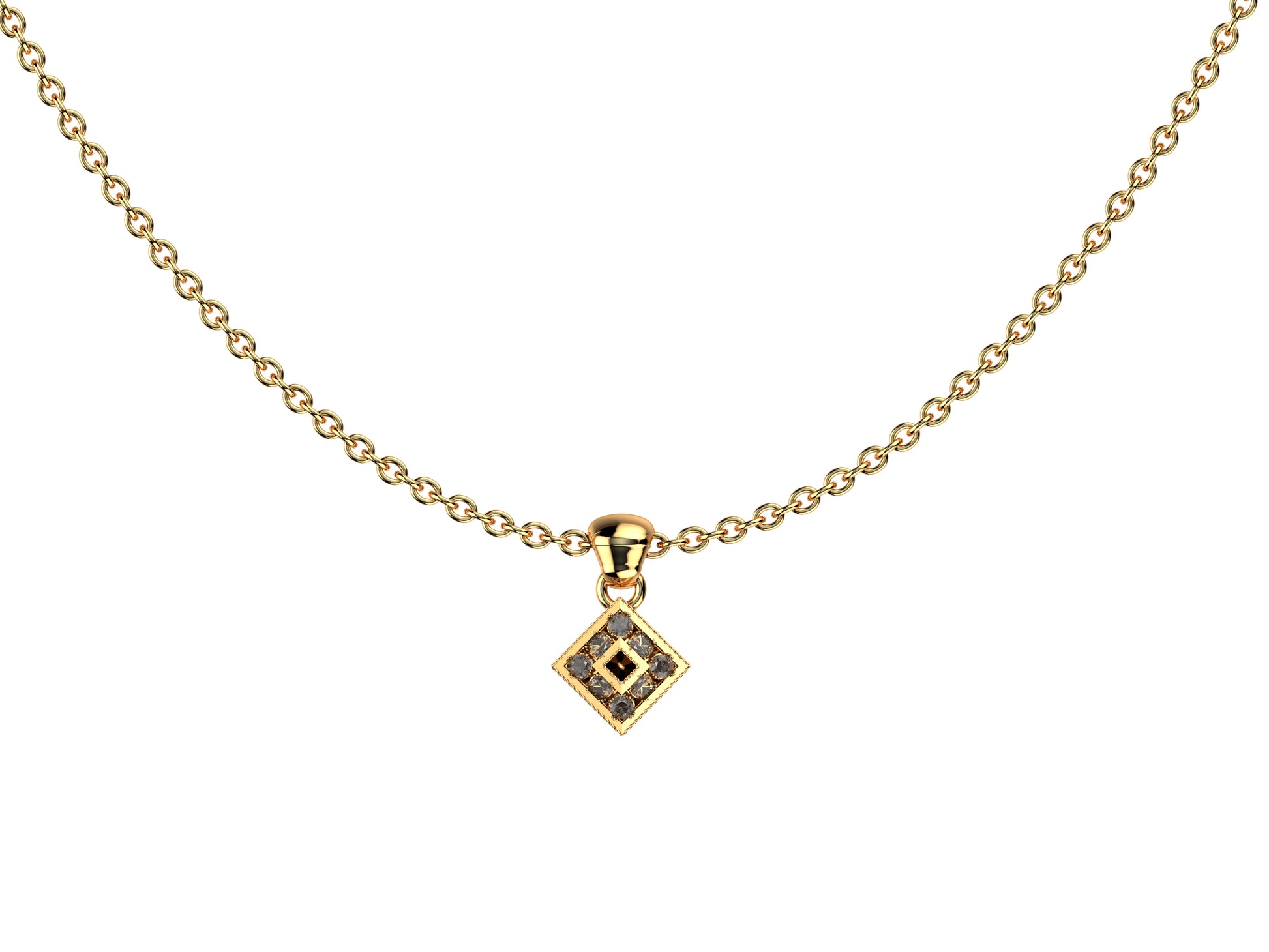 MatiJaro MJ necklace, 18K rose gold, set with a brilliant-cut diamond available in 0,01 carat and set with brilliant-cut pavé diamonds