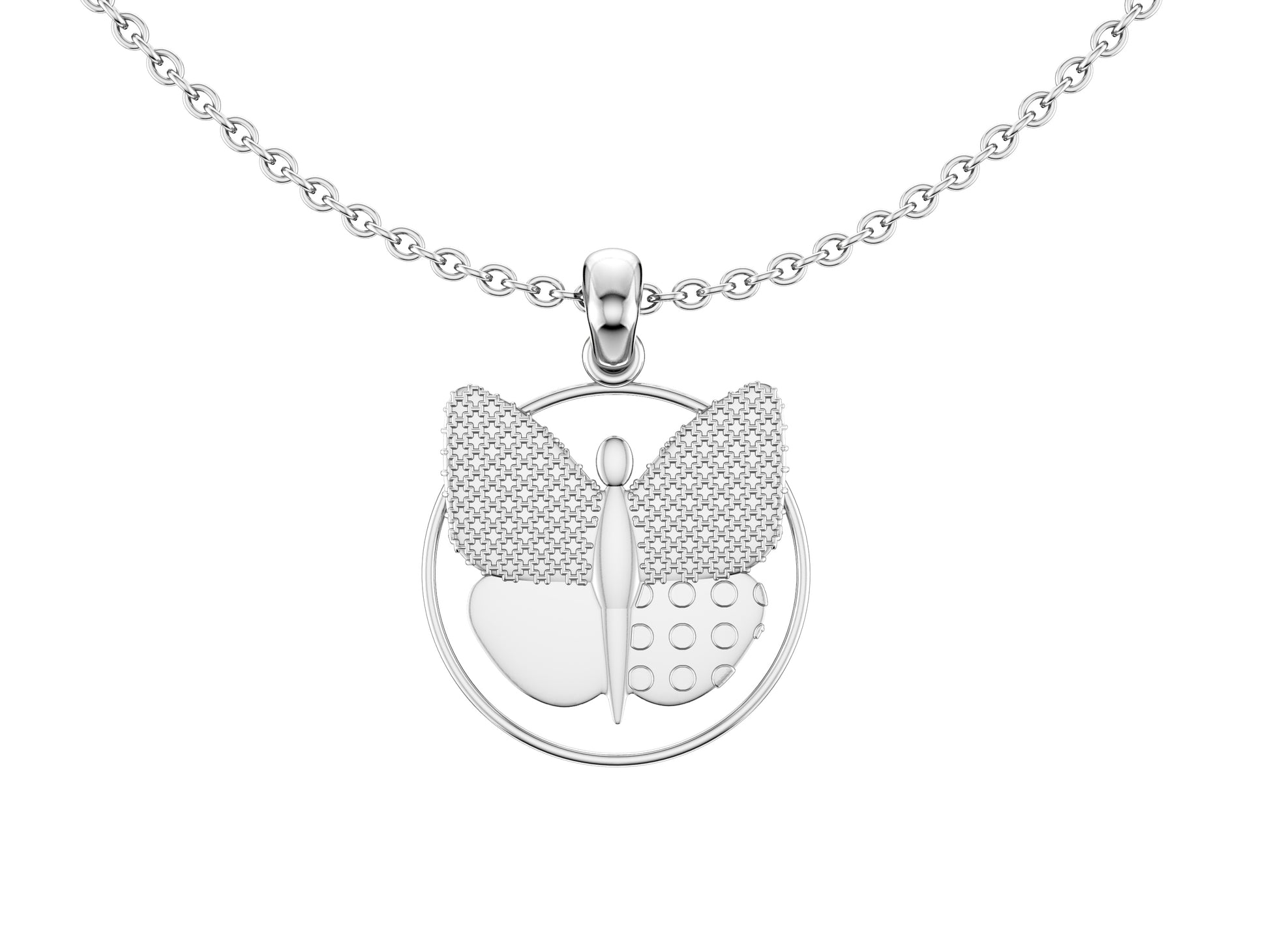 Flores de MatiJaro necklace, 18K white gold, diametre 21 mm.