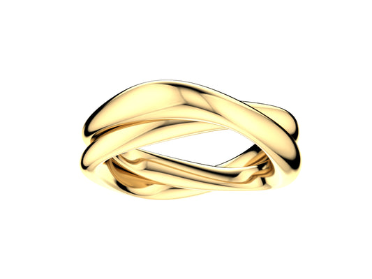 Hit New Style WM ring, 18K yellow gold. Width of the pattern: 6.0 mm.