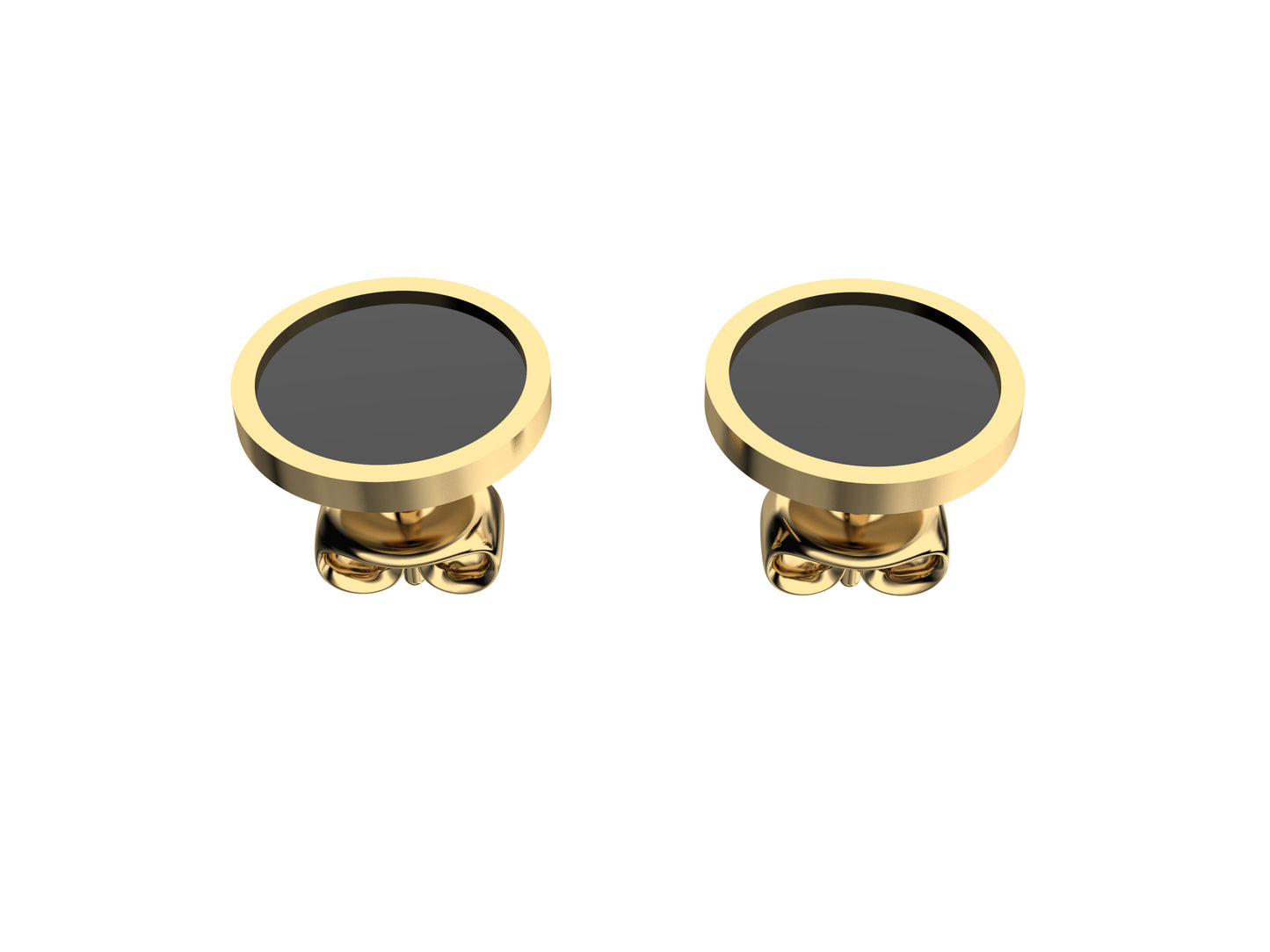 Hit New Style earrings, 18K yellow gold, enamel. Inner diameter 14 mm.