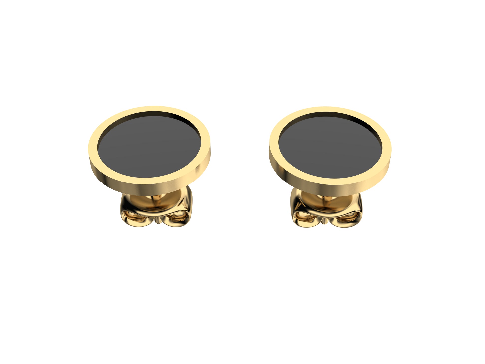 Hit New Style earrings, 18K yellow gold, enamel. Inner diameter 14 mm.