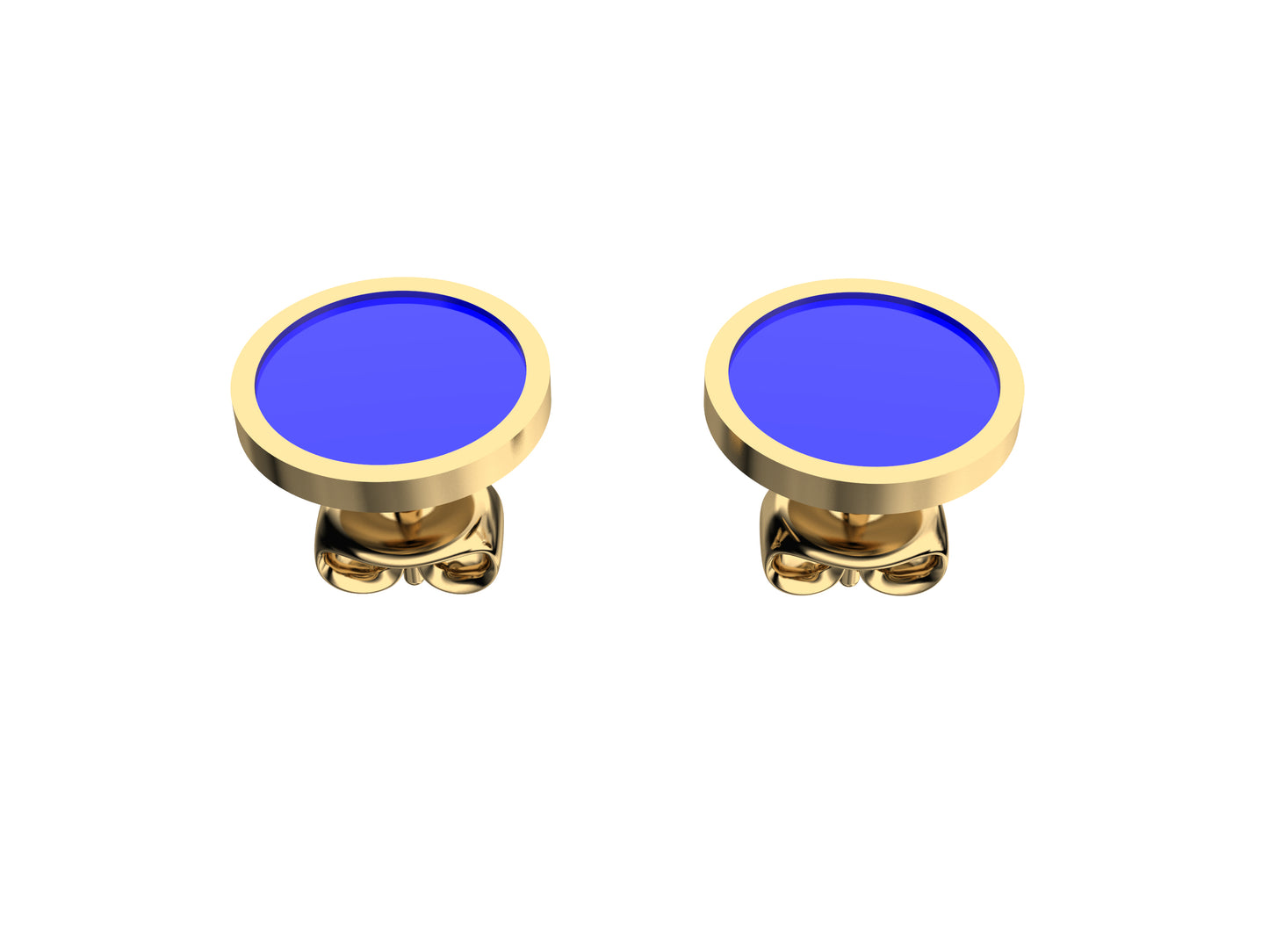 Hit New Style earrings, 18K yellow gold, enamel. Inner diameter 14 mm.