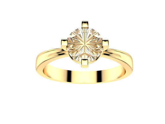 Forever engagement ring, 18K yellow gold, set with a brilliant-cut diamond available in 1.0 to 1.1 carats. 