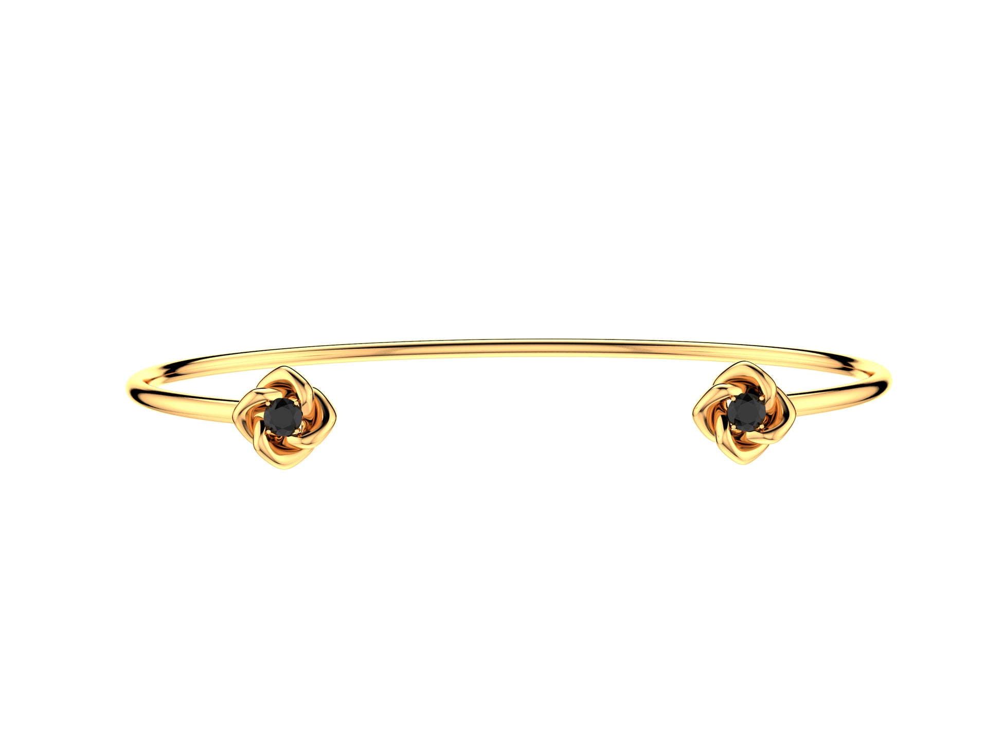 Gemmes De La Divinite bracelet, 18K rose gold, black spinel, set with brilliant-cut diamonds totaling 0.21 carats. Width: 2 mm. 8,3 mm.
