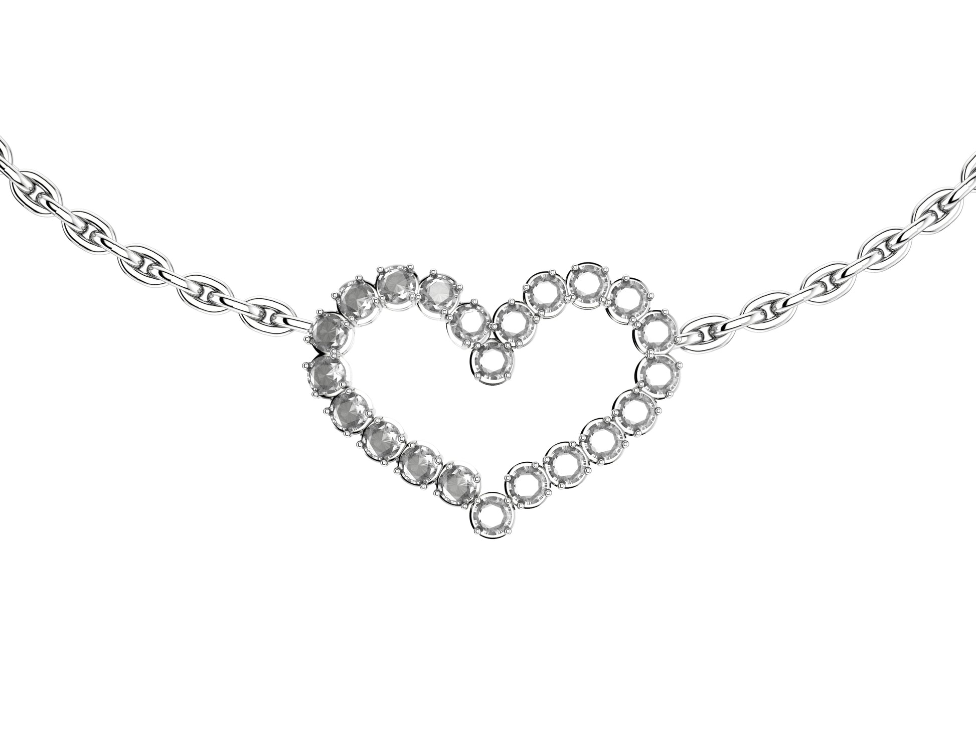 MatiJaro Heart bracelet, set with set with 23 brilliant-cut diamonds totaling 0.2804 carat. Thickness: 1.78 mm.